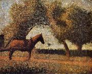 Georges Seurat The Harness Carriage painting